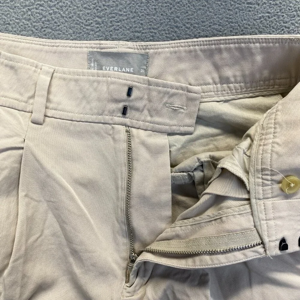Everlane‎ Wide Leg,Dress Pants Women’s Size 2 SMALL,Pleated,Pockets,Zipper,Beige